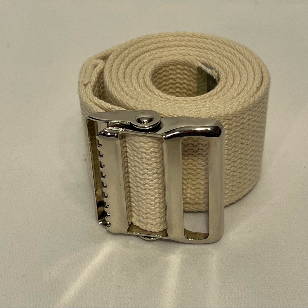 J.T. Posey Gait Belt 2” x 60” Heavy Duty Adjustable Cream Tiger Teeth Buckle